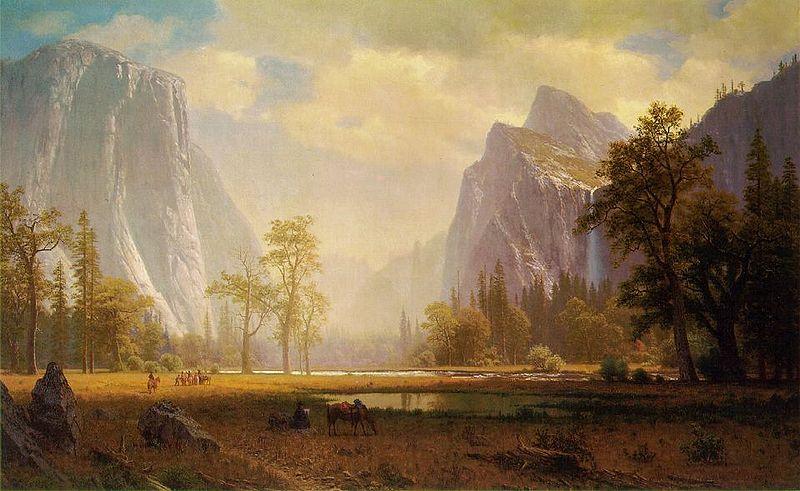 Albert Bierstadt Looking up Yosemite Valley